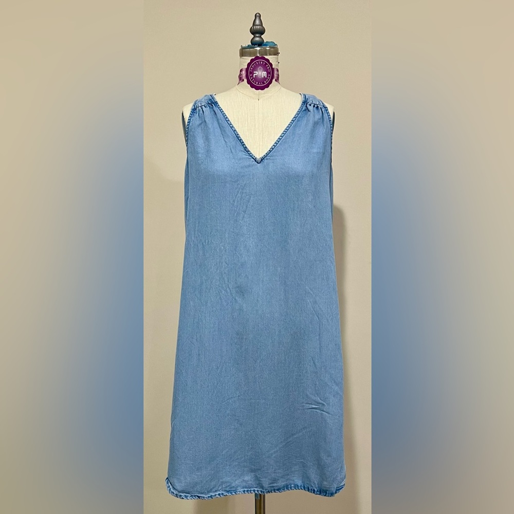 Tie Back Chambray Dress